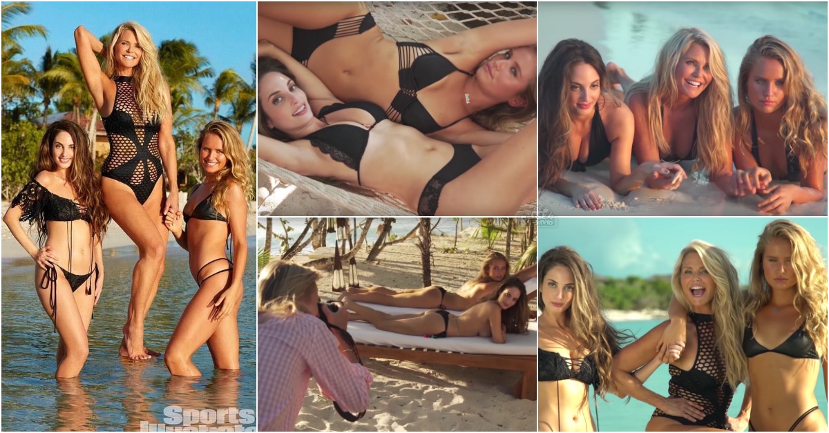 Modelo Christie Brinkley de 63 anos posa com as duas filhas para a Sports Illustrated