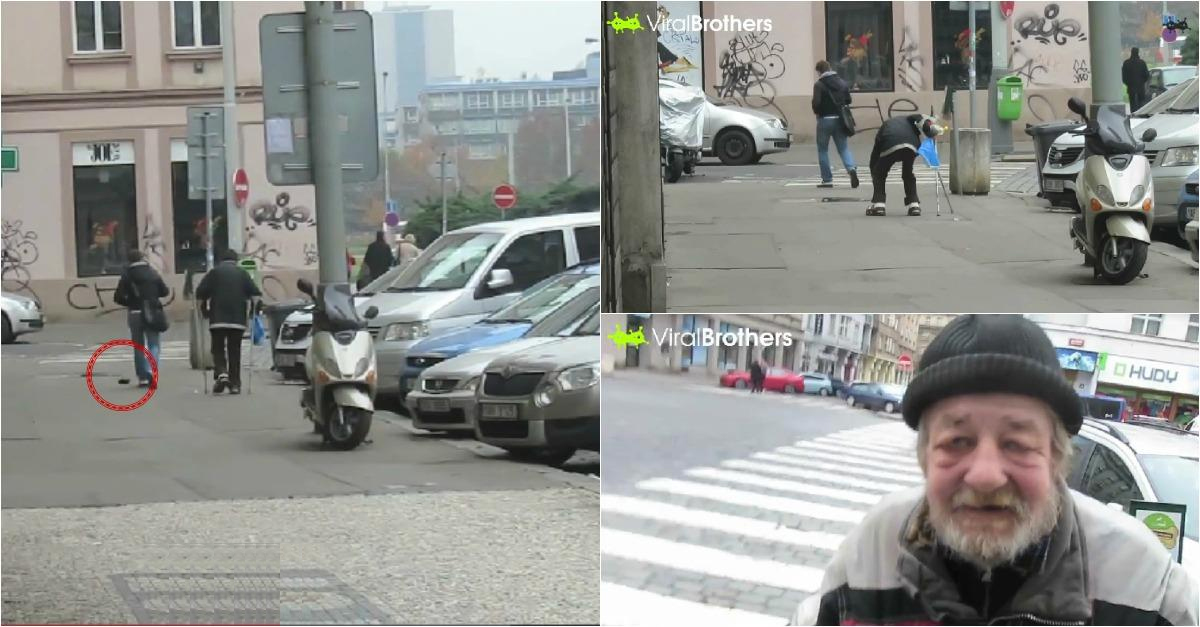 Deixou cair a carteira e este sem-abrigo devolveu-a, o que acontece a seguir é emocionante