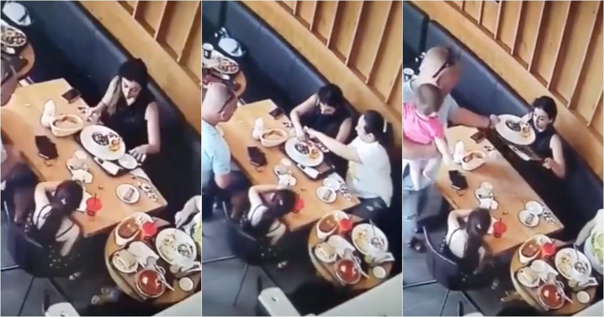 Família organiza-se para colocar cabelo num prato de restaurante