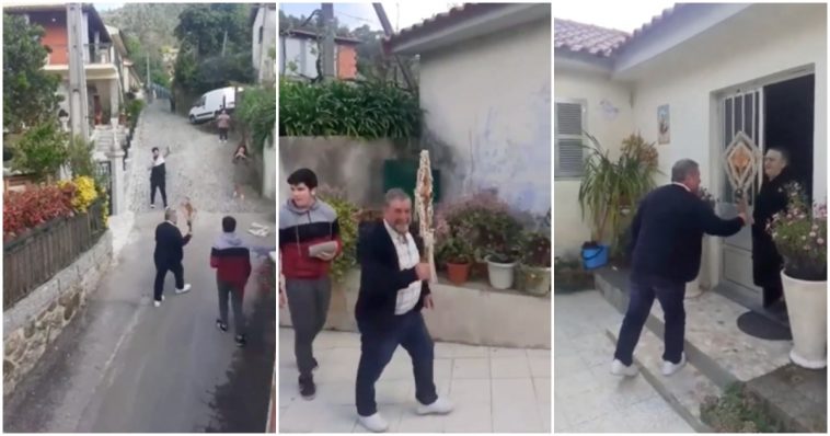 Em Amares (Braga) a cruz da Páscoa também visitou algumas casas