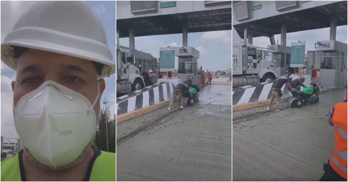 Motociclista chico-esperto recebe a merecida dose de karma ao tentar passar em portagem sem pagar